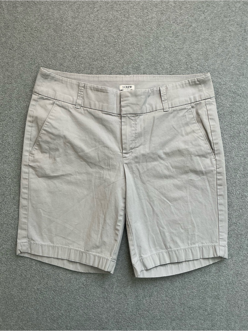 J.Crew Chino Shorts Womens Size 6 Light Gray Stretch Casual Preppy Summer Golf